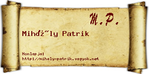 Mihály Patrik névjegykártya