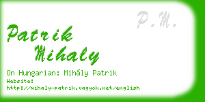 patrik mihaly business card